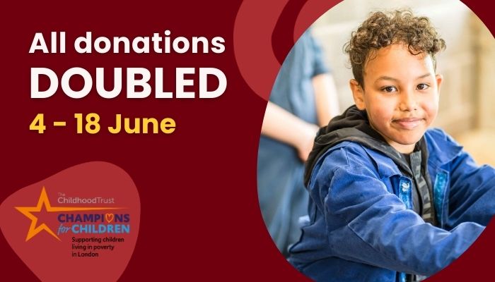All donations doubled, 4 - 18 June