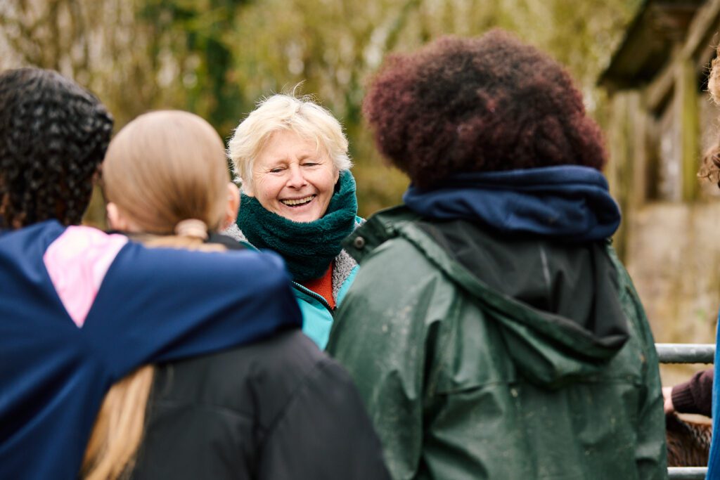 Tish speaking with young people